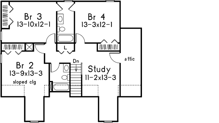 Upper/Second Floor Plan:77-455