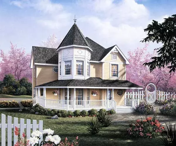 Victorian house plans 77-485 - front exterior, 2,050 sq ft, 3 bed, 2 bath house plans | Monster House Plans