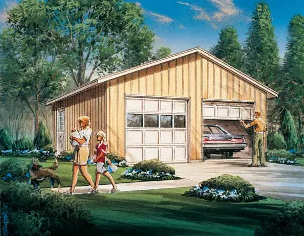 Traditional house plans 77-509 - front exterior, 576 sq ft, 0 bed, 0 bath house plans | Monster House Plans