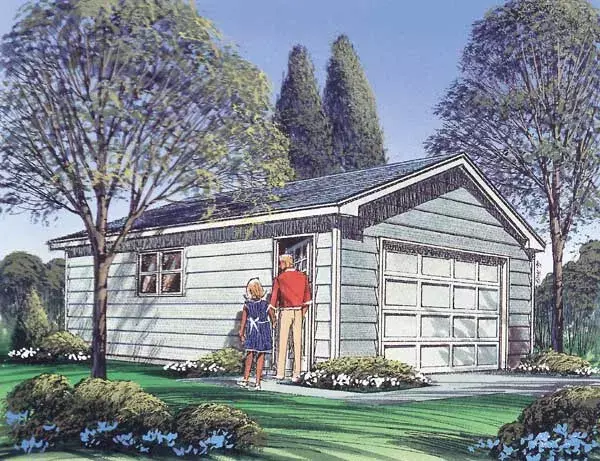 Traditional house plans 77-523 - front exterior, 624 sq ft, 0 bed, 0 bath house plans | Monster House Plans