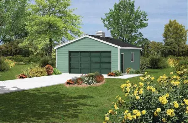 Traditional house plans 77-525 - front exterior, 624 sq ft, 0 bed, 0 bath house plans | Monster House Plans