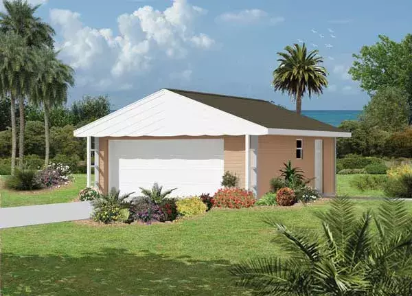 Traditional house plans 77-527 - front exterior, 528 sq ft, 0 bed, 0 bath house plans | Monster House Plans