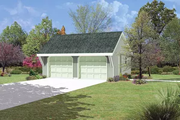 Traditional house plans 77-546 - front exterior, 528 sq ft, 0 bed, 0 bath house plans | Monster House Plans