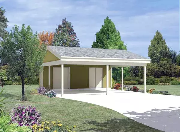 Traditional house plans 77-550 - front exterior, 576 sq ft, 0 bed, 0 bath house plans | Monster House Plans