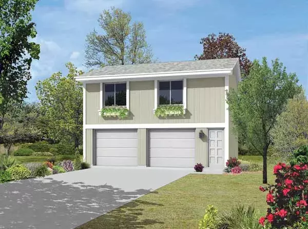 Traditional house plans 77-552 - front exterior, 728 sq ft, 1 bed, 1 bath house plans | Monster House Plans