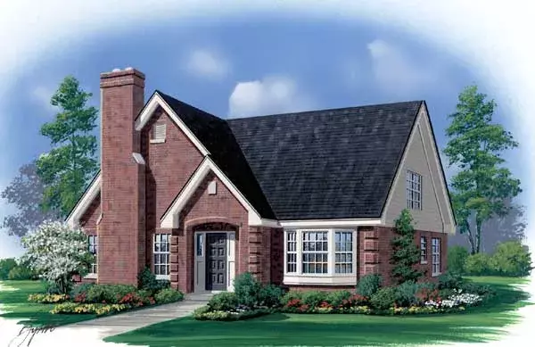 European house plans 77-607 - front exterior, 1,922 sq ft, 3 bed, 2 bath house plans | Monster House Plans