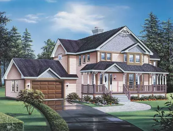 Victorian house plans 77-610 - front exterior, 2,253 sq ft, 3 bed, 2 bath house plans | Monster House Plans