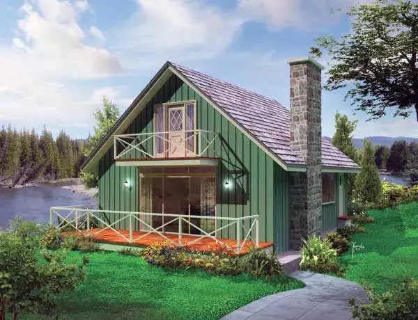 Cottage house plans 77-660 - front exterior, 1,200 sq ft, 3 bed, 1 bath house plans | Monster House Plans