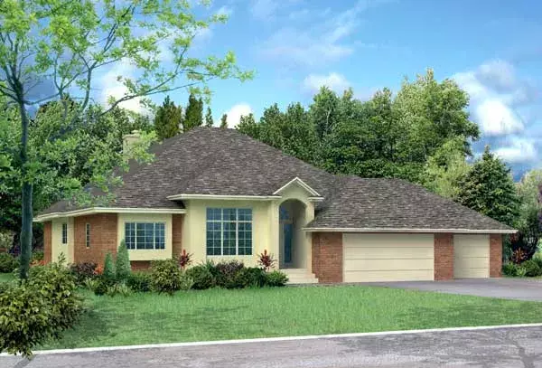 Traditional house plans 77-678 - front exterior, 2,980 sq ft, 4 bed, 3 bath house plans | Monster House Plans