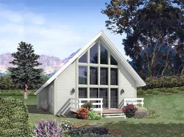 Contemporary house plans 77-681 - front exterior, 1,117 sq ft, 2 bed, 1 bath house plans | Monster House Plans