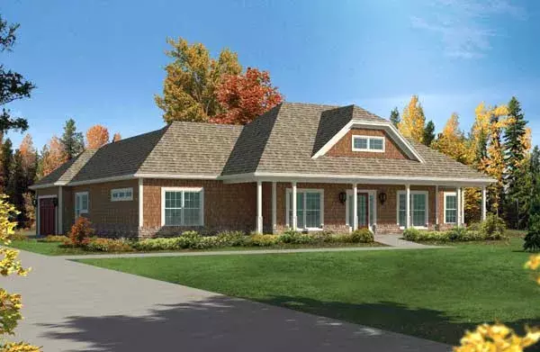Traditional house plans 77-704 - front exterior, 2,392 sq ft, 4 bed, 2 bath house plans | Monster House Plans