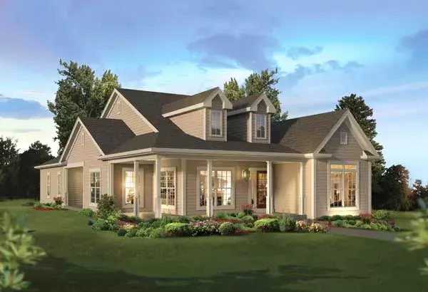 Farmhouse house plans 77-711 - front exterior, 2,035 sq ft, 3 bed, 2 bath house plans | Monster House Plans