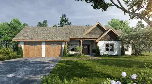 Ranch house plans 79-105 - front exterior, 1,416 sq ft, 3 bed, 2 bath house plans | Monster House Plans