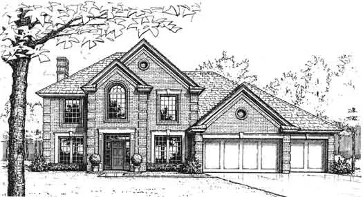 European house plans 8-1001 - front exterior, 3,309 sq ft, 4 bed, 3 bath house plans | Monster House Plans