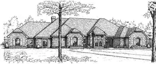 European house plans 8-1006 - front exterior, 3,482 sq ft, 5 bed, 3 bath house plans | Monster House Plans
