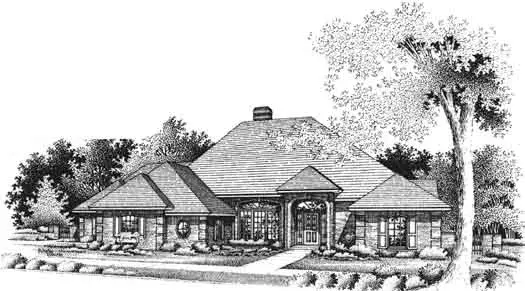 Traditional house plans 8-1007 - front exterior, 3,505 sq ft, 4 bed, 3 bath house plans | Monster House Plans