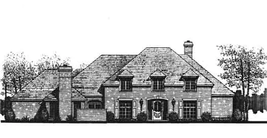 European house plans 8-1013 - front exterior, 3,852 sq ft, 4 bed, 3 bath house plans | Monster House Plans