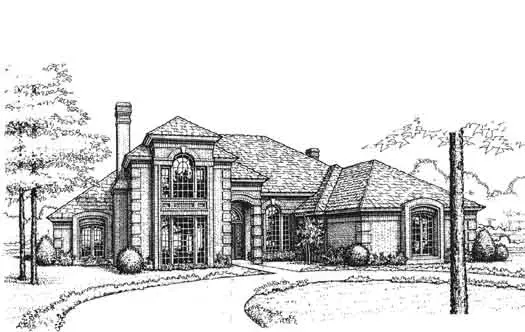 European house plans 8-1014 - front exterior, 3,866 sq ft, 4 bed, 3 bath house plans | Monster House Plans