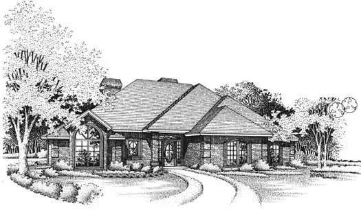 Traditional house plans 8-1022 - front exterior, 2,352 sq ft, 4 bed, 3 bath house plans | Monster House Plans
