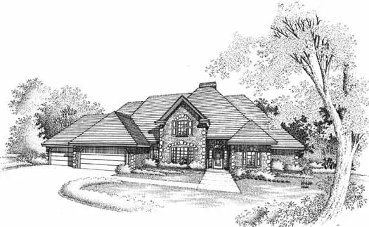 Traditional house plans 8-1037 - front exterior, 2,947 sq ft, 4 bed, 3 bath house plans | Monster House Plans