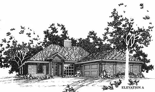 Traditional house plans 8-1040 - front exterior, 1,212 sq ft, 3 bed, 2 bath house plans | Monster House Plans