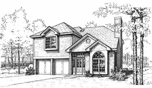 Traditional house plans 8-1044 - front exterior, 1,536 sq ft, 3 bed, 2 bath house plans | Monster House Plans