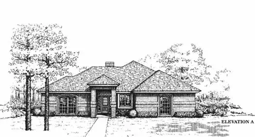 Traditional house plans 8-1045 - front exterior, 1,630 sq ft, 3 bed, 2 bath house plans | Monster House Plans