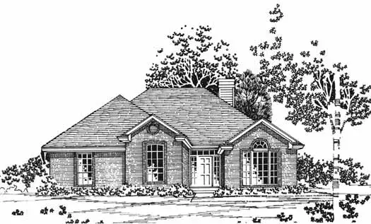 Traditional house plans 8-1061 - front exterior, 1,919 sq ft, 3 bed, 2 bath house plans | Monster House Plans