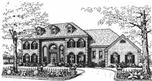European house plans 8-1073 - front exterior, 4,255 sq ft, 4 bed, 3 bath house plans | Monster House Plans