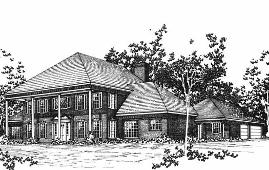 Southern Colonial house plans 8-1078 - front exterior, 4,587 sq ft, 4 bed, 4 bath house plans | Monster House Plans