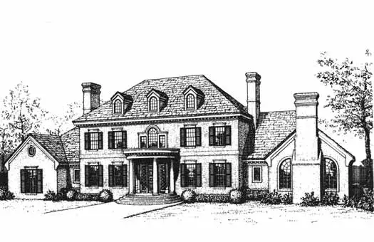 Southern Colonial house plans 8-1079 - front exterior, 4,594 sq ft, 4 bed, 3 bath house plans | Monster House Plans