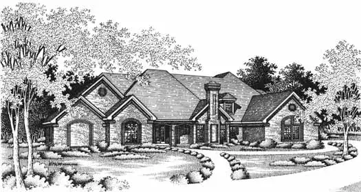 Traditional house plans 8-1082 - front exterior, 5,095 sq ft, 4 bed, 3 bath house plans | Monster House Plans