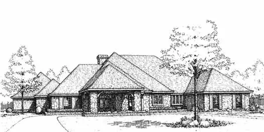 Traditional house plans 8-1084 - front exterior, 5,208 sq ft, 4 bed, 3 bath house plans | Monster House Plans