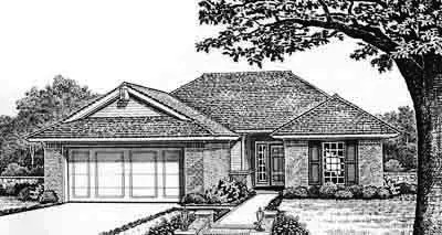 Traditional house plans 8-109 - front exterior, 1,319 sq ft, 3 bed, 2 bath house plans | Monster House Plans