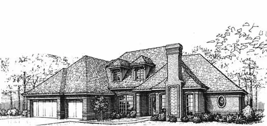Traditional house plans 8-1090 - front exterior, 3,156 sq ft, 4 bed, 3 bath house plans | Monster House Plans