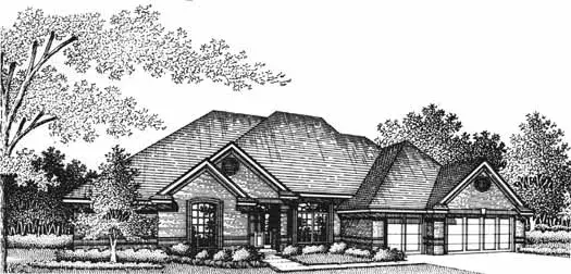 Traditional house plans 8-1092 - front exterior, 3,161 sq ft, 4 bed, 3 bath house plans | Monster House Plans