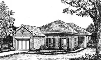 Traditional house plans 8-110 - front exterior, 1,352 sq ft, 2 bed, 2 bath house plans | Monster House Plans