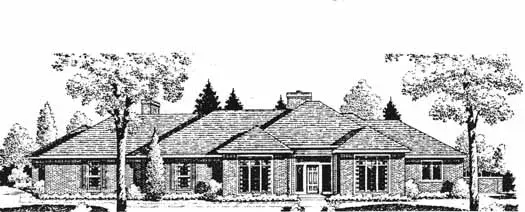 Traditional house plans 8-1101 - front exterior, 3,312 sq ft, 4 bed, 3 bath house plans | Monster House Plans