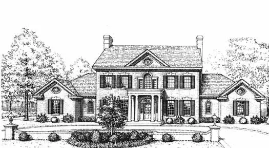 New England Colonial house plans 8-1103 - front exterior, 3,335 sq ft, 4 bed, 3 bath house plans | Monster House Plans