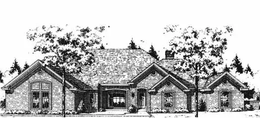 Traditional house plans 8-1104 - front exterior, 3,410 sq ft, 4 bed, 3 bath house plans | Monster House Plans