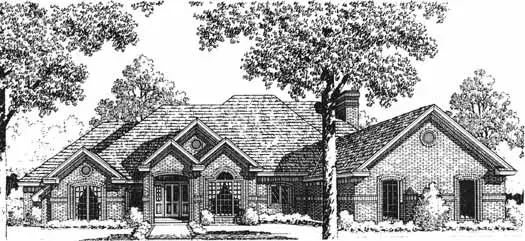 Traditional house plans 8-1113 - front exterior, 3,579 sq ft, 3 bed, 3 bath house plans | Monster House Plans