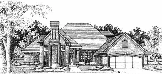 Traditional house plans 8-1117 - front exterior, 3,779 sq ft, 4 bed, 3 bath house plans | Monster House Plans