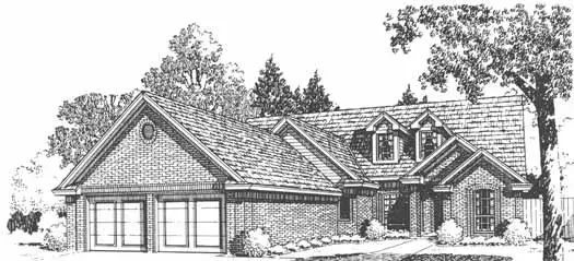 Traditional house plans 8-1130 - front exterior, 2,372 sq ft, 5 bed, 3 bath house plans | Monster House Plans