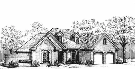 Traditional house plans 8-1136 - front exterior, 2,536 sq ft, 4 bed, 2 bath house plans | Monster House Plans