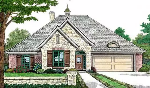 Traditional house plans 8-114 - front exterior, 1,419 sq ft, 3 bed, 2 bath house plans | Monster House Plans