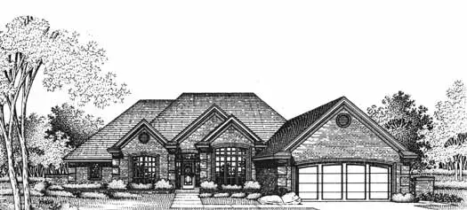 Traditional house plans 8-1140 - front exterior, 2,621 sq ft, 4 bed, 3 bath house plans | Monster House Plans
