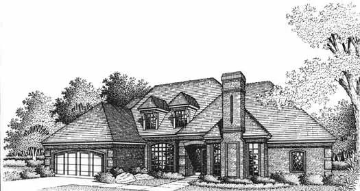 Traditional house plans 8-1147 - front exterior, 2,889 sq ft, 4 bed, 3 bath house plans | Monster House Plans