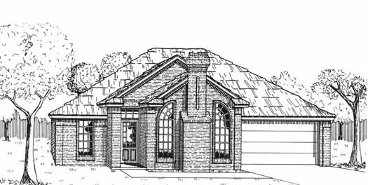 Traditional house plans 8-1159 - front exterior, 1,526 sq ft, 3 bed, 2 bath house plans | Monster House Plans