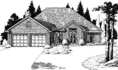 Traditional house plans 8-116 - front exterior, 1,432 sq ft, 3 bed, 2 bath house plans | Monster House Plans