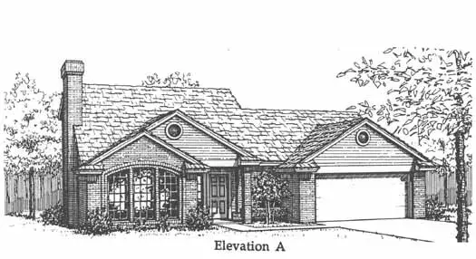 Traditional house plans 8-1164 - front exterior, 1,609 sq ft, 3 bed, 2 bath house plans | Monster House Plans